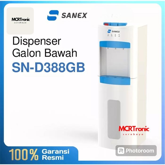 Sanex SN-388GB WATER DISPENSER GALON Bawah Panas,Normal,Dingin Bergaransi 2Thn