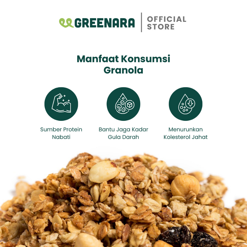 

Greenara - Vegan Granola Chocolate Peanut 210gr / Granola Coklat Kacang