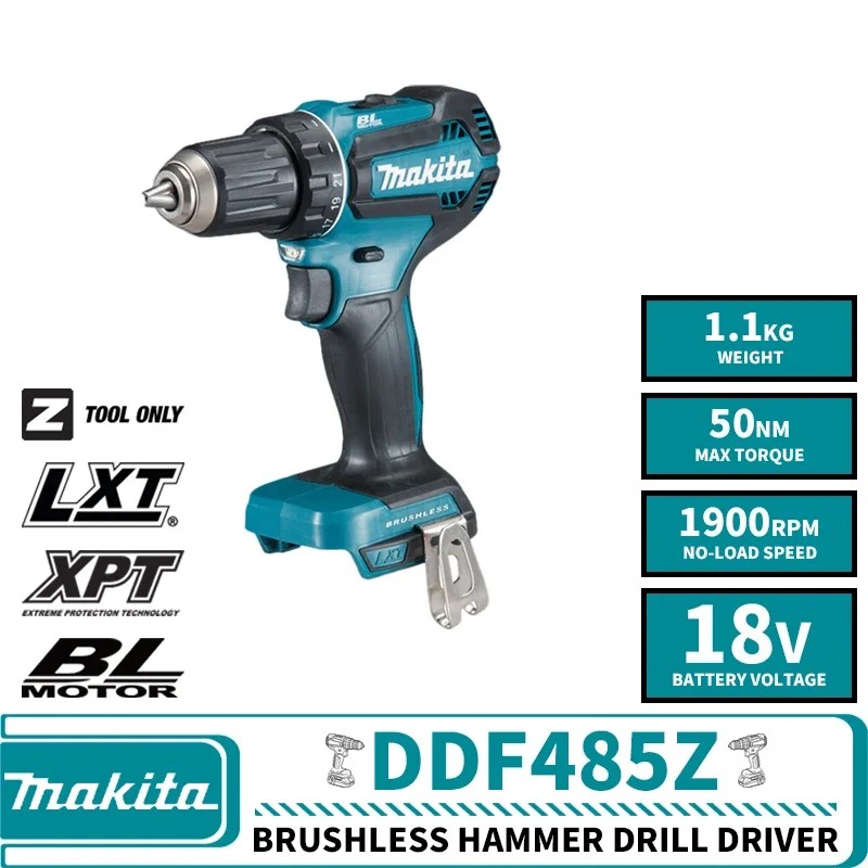 Makita DHP485Z DDF485Z Brushless Cordless Compact Impact Drill Driver 18V Electric Screwdriver Lithi