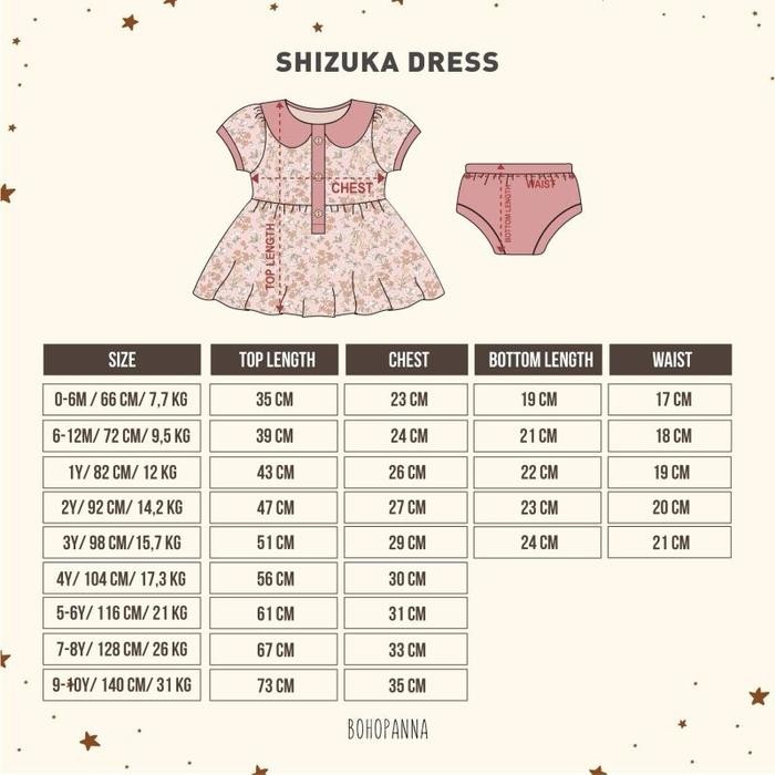 Bohopanna - Shizuka Dress Bohopanna - Dress Anak Bohopanna - Dress Anak - Dress Bayi - Baju Anak