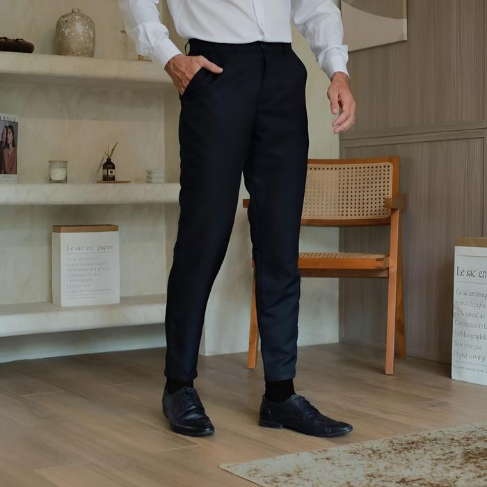 Modo- Dzargo - Celana Bahan Formal Pria (Formal, Bahan, Kain, Kerja), Celana Panjang Slim