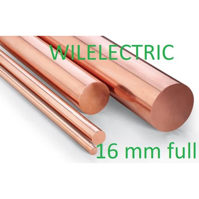 PREMIUM Ground rod / copper rod tembaga asli 16 mm / 16mm x 4m / 4 m grounding
