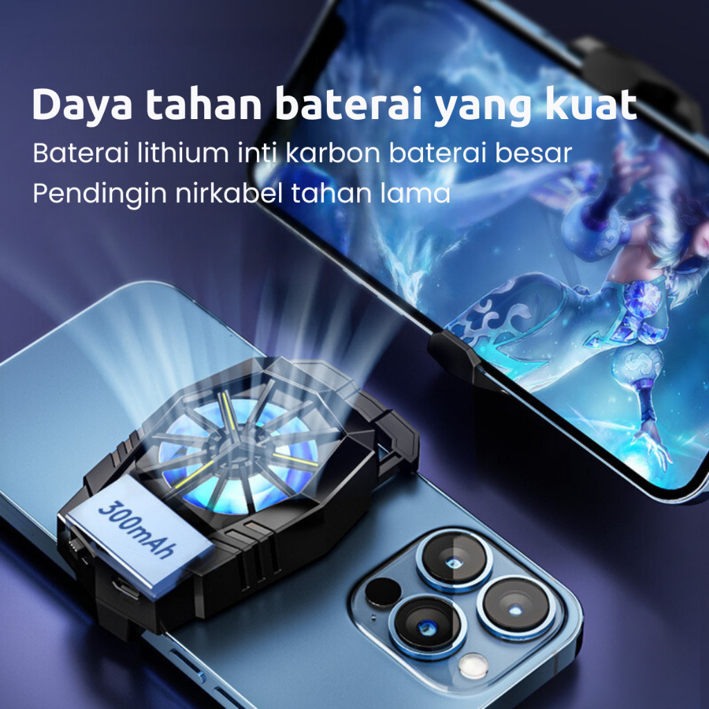 Mobile Fan Cooler Radiator Pendingin HP Gaming Cooling Fan Untuk Game Tanpa Kabel Radiator Fan