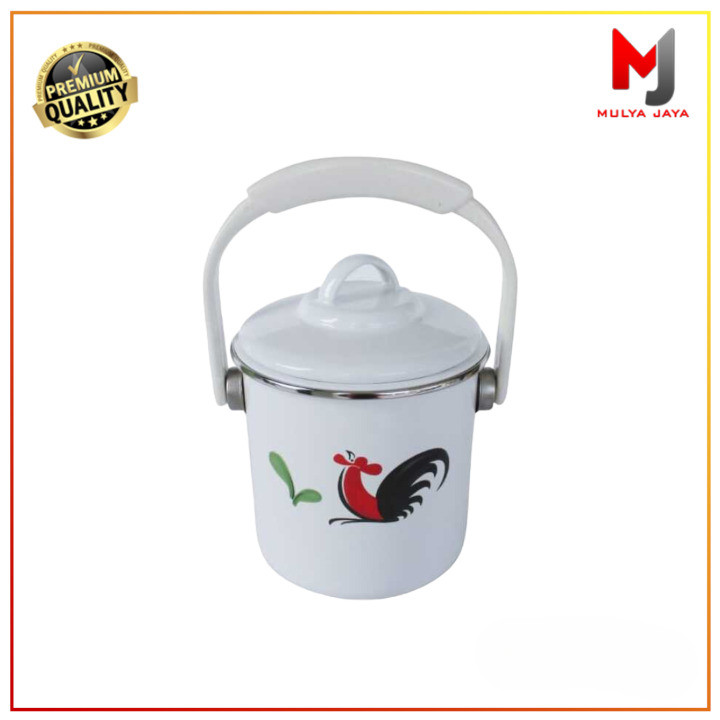 Bombardilomedis Mulya Jaya Rantang Soto Enamel Motif Ayam Jago