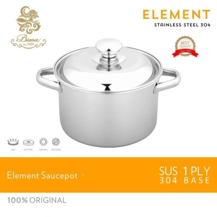 Terbaru Sauce Pot Bima Element Stainless Sus 304 / Panci Stainless Bima