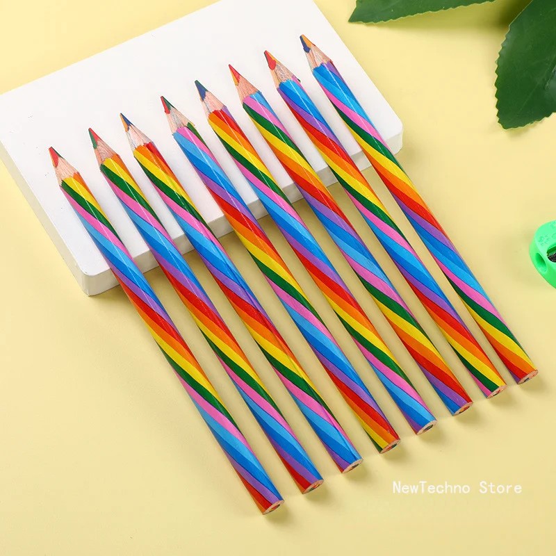 

Cute 4 Color Concentric Rainbow Pencil For Student Children'S Painting Graffiti Drawing Gift Art