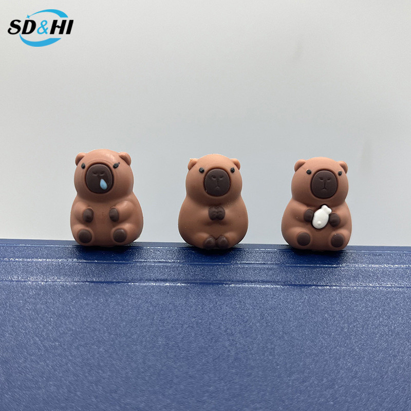 

10Pcs Cartoon Cute Capybara Pencil Cap Silicone Pen Topper Covers For Kids Cute Pencil Extender