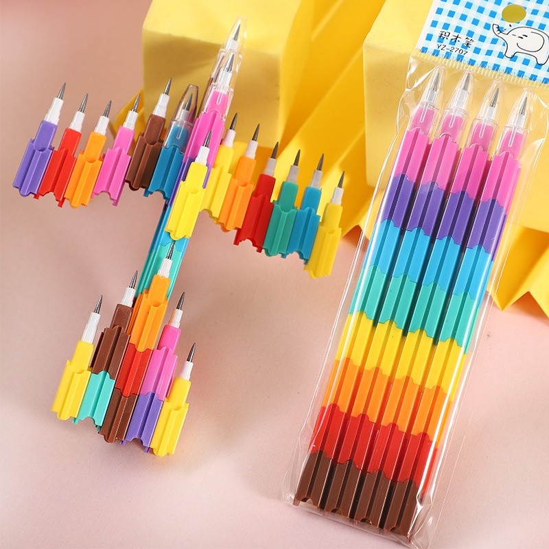 

Pencil Free Building Blocks Rainbow Color Elementary School Kindergarten Prize Gift Children'S