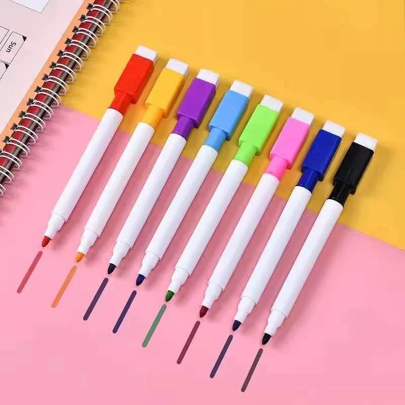 

New 8-Piece Set Of Non-Magnetic Whiteboard Dry-Erase Markers With 8 Vibrant Colors, Ideal For