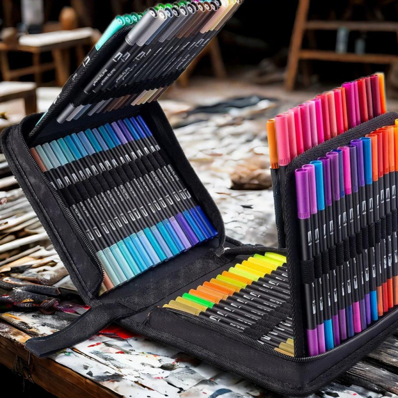 

48-120 Colors Brush Tip Markers Art Markers, Dual Tip Brush Pens Coloring Markers For Coloring Book,