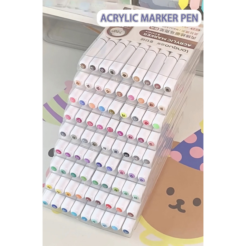 

Languo 45/54/63/81/117/126 Colors Soft Brush Acrylic Marker Pen Set,Diy Hand Drawn,Student Graffiti