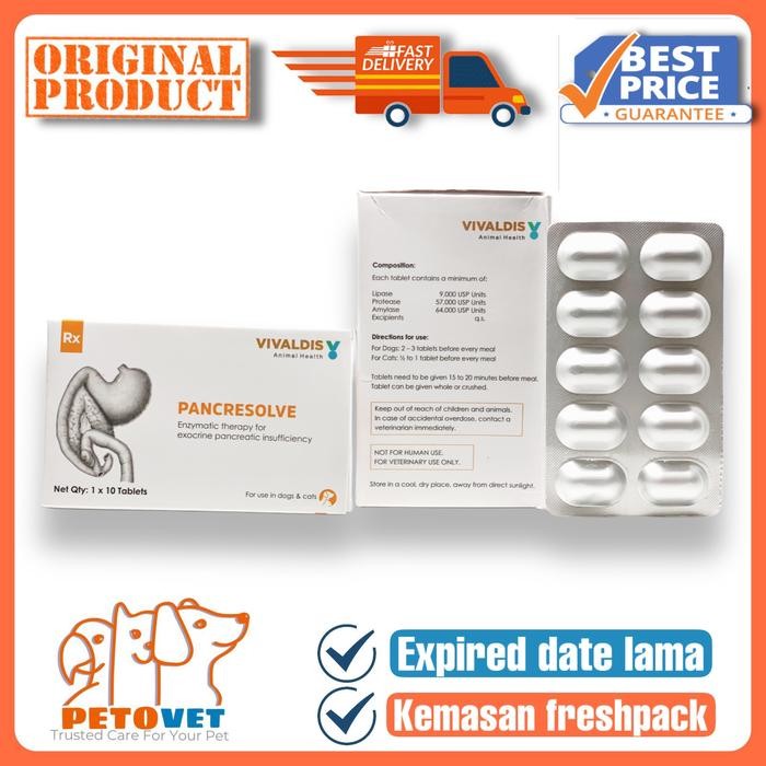 Pancresolve enzym pencernaan anjing kucing original mirip panakare
