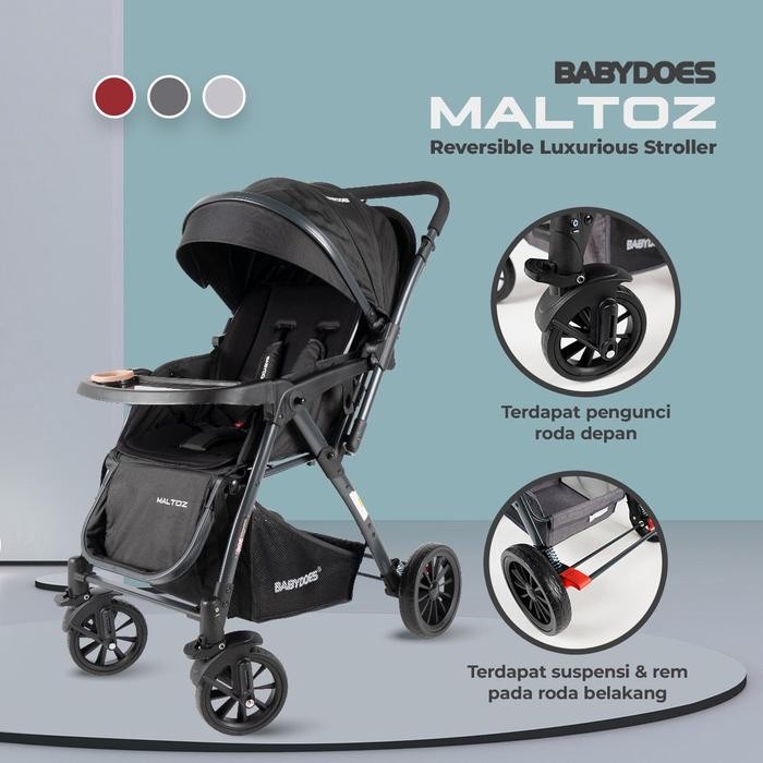 Babydoes Maltoz Ch-Bl 821Sn Reversiible Luxurious Stroller Bayi Roda -Gratisongkir