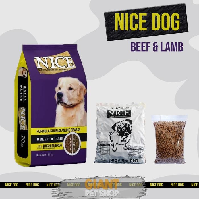 NICE DOG Beef & Lamb 20kg Makanan Anjing NICE DOG Food -