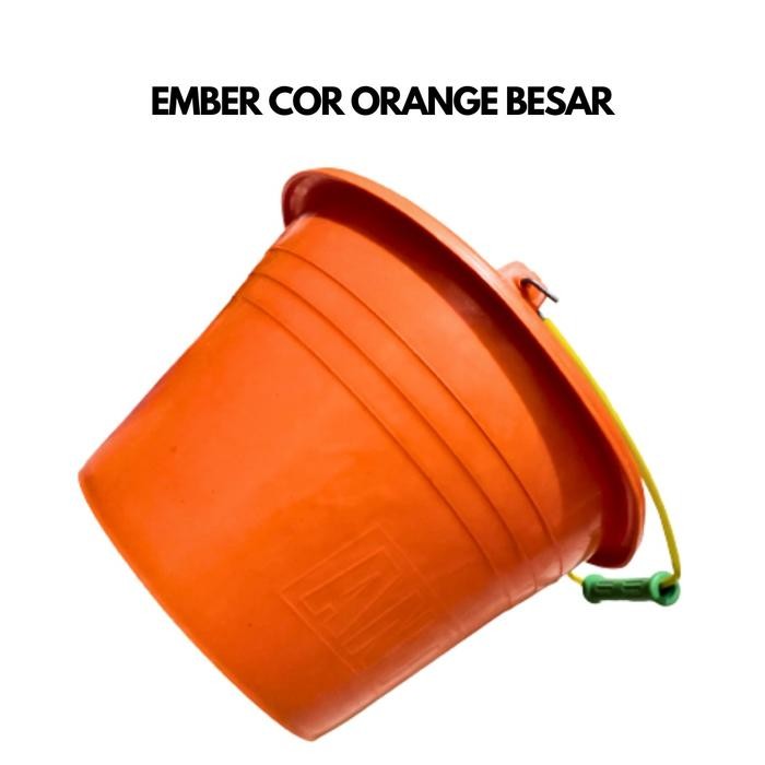 Ember cor orange besar / ember cor besar oren / ember timba merah murah 18 inch CAJ
