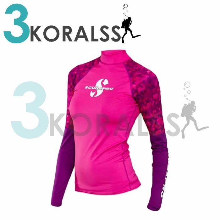 Scubapro Rash Guard Woman 50Upf - Purple/Black,White,Turquoise,Pink
