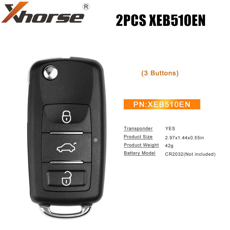 BEST SELLER 2PCS XHORSE XEB510EN B5 Super Remote Key 3 Buttons with XT27B Super Chip for B5 Type for