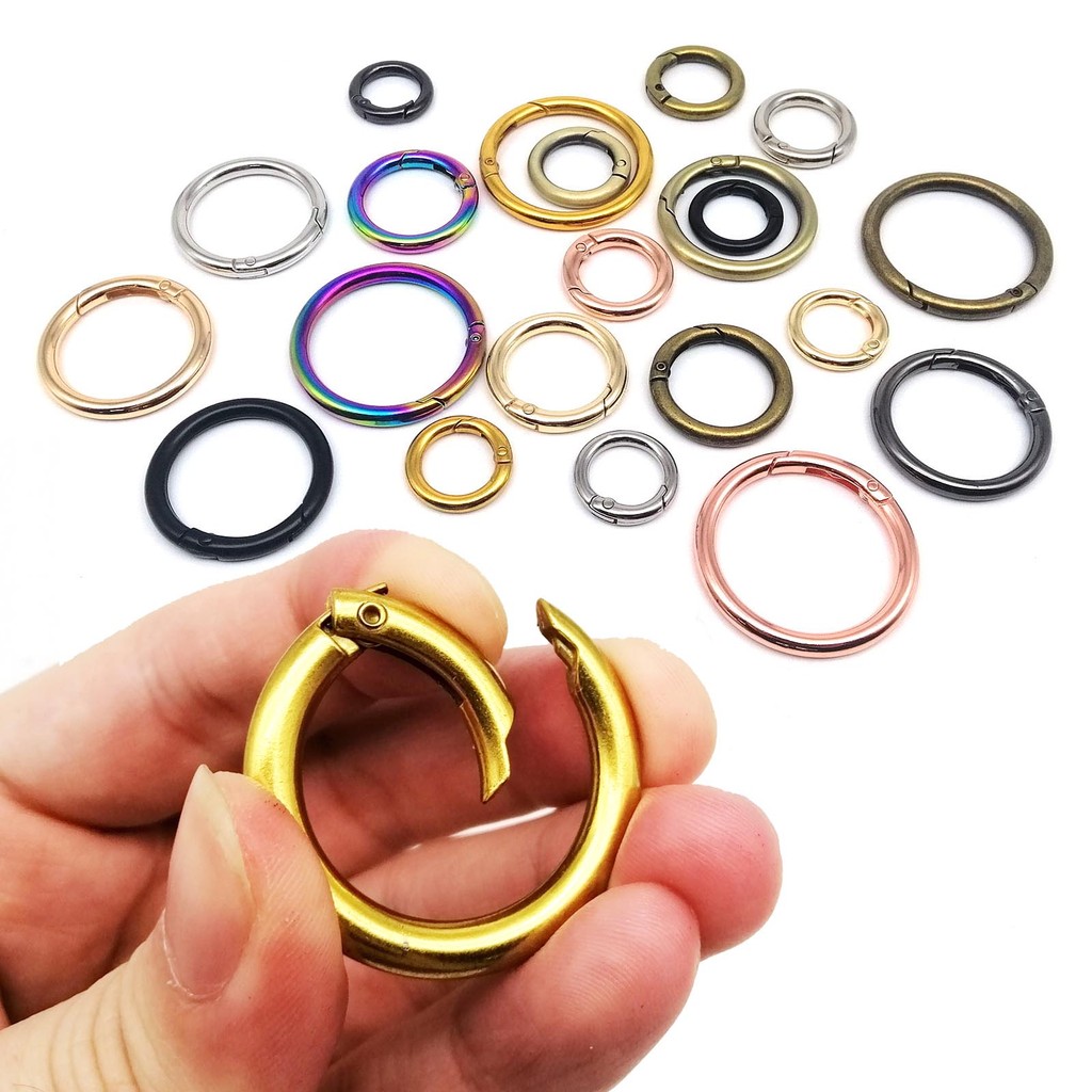 

Spring Gate O Ring Openable Keyring Key Leather Bag Handbag Belt Strap Findings Pendant Buckle Snap