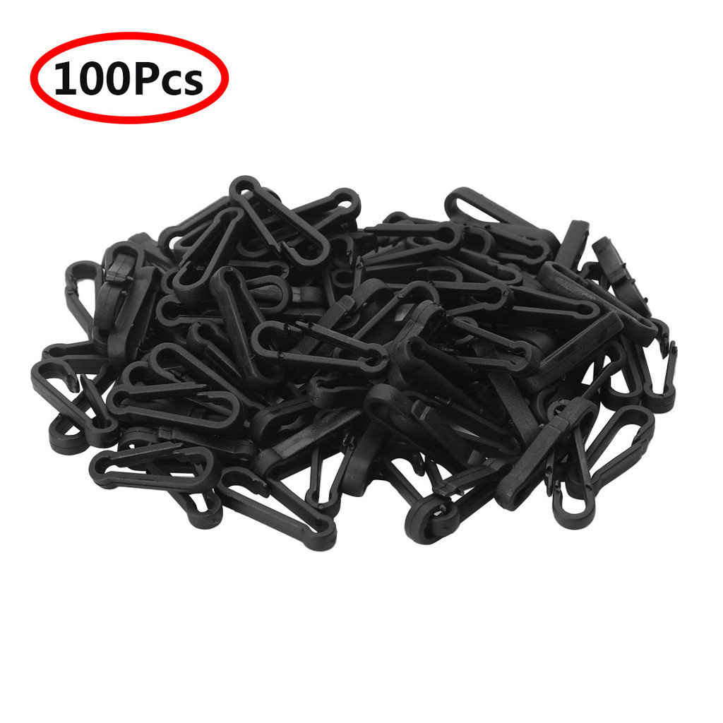 

100Pcs Plastic Snap Hook Buckle Mini Flag Clip Hooks Portable Carabiner Buckle Paracord Backpack