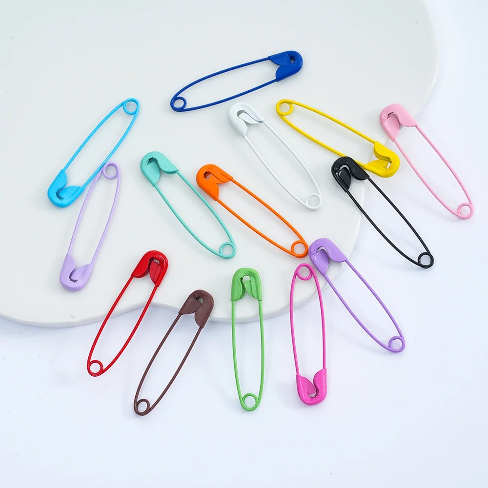 

50Pcs Colorful Metal Brooch Clip Base Pins Safety Pins Brooch Blank Settings Base For Diy Sewing