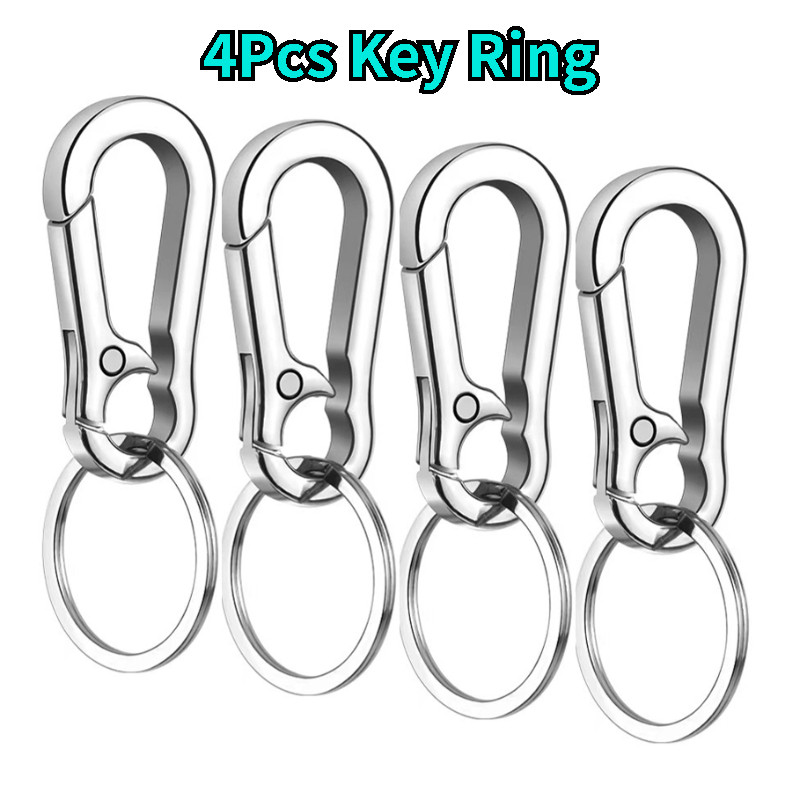 

4Pcs Key Ring Keychain Keyrings Zinc Alloy Key Chain Holder Clip Key Organizer For Car Home School