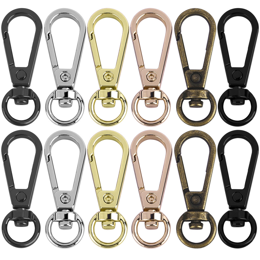 

5Pcs Swivel Clasps Set Lanyard Snap Hooks With Key Chain Rings Keychain Clip Hooks For Diy Necklace