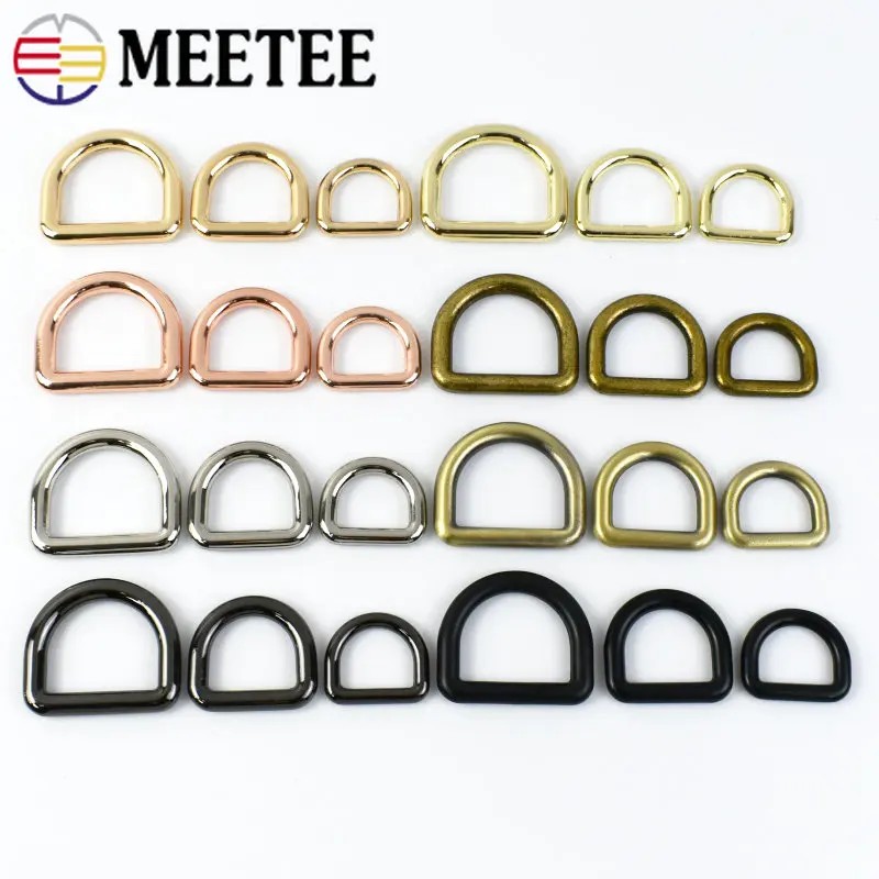 

Meetee 10Pcs 10-38Mm Metal Buckles For Bag Strap D Ring Clasp Belt Buckle Dog Collar Webbing Hook