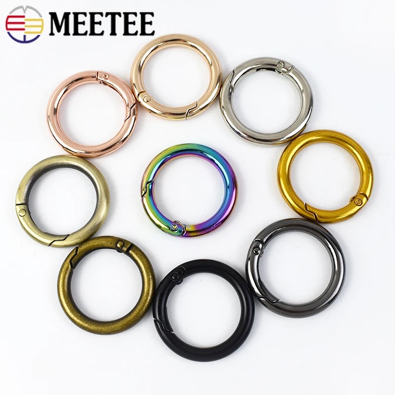 

5/10Pcs Meetee 16/20/25/32/38Mm Metal Spring O Ring Buckles Handbag Strap Connection Snap Hook