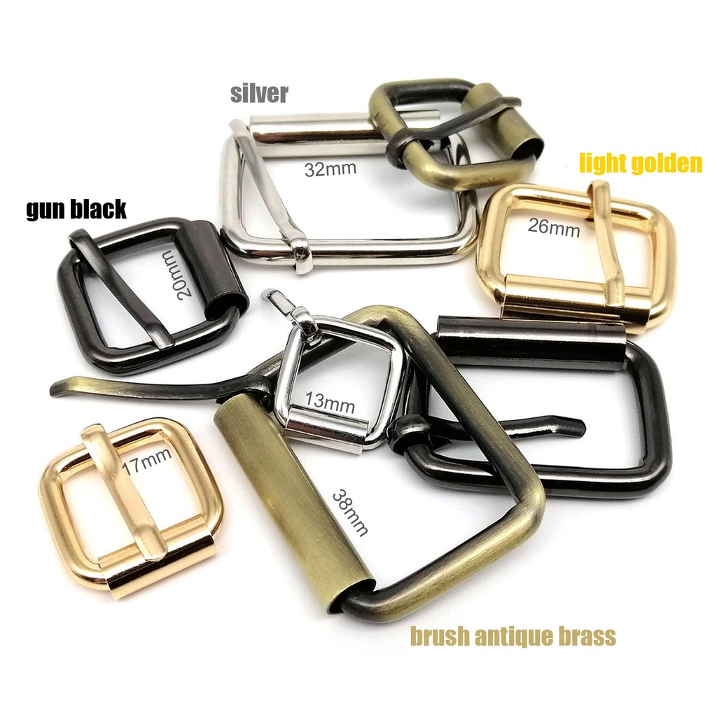 

5Pc Metal Heavy Thickened Leather Bag Shoe Strap Belt Web Dog Collar Chain Adjust Roller Pin Buckle