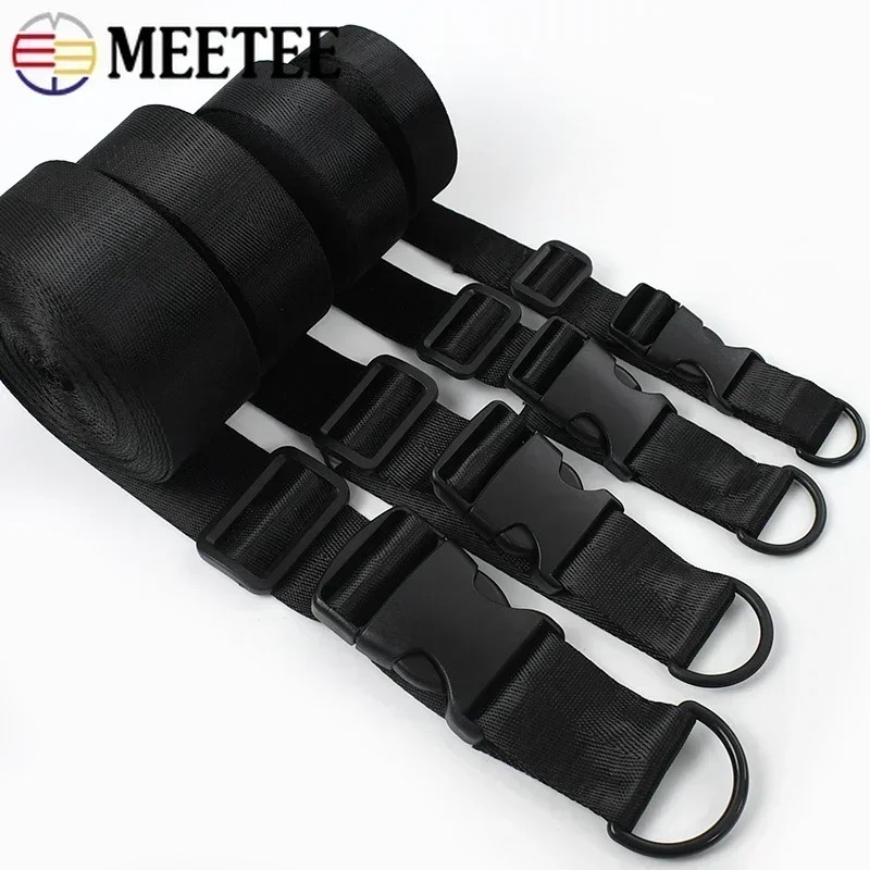 

20-38Mm Bag Strap Repair Combination Plastic Buckles Black Nylon Webbing Release Buckle Slider Clip