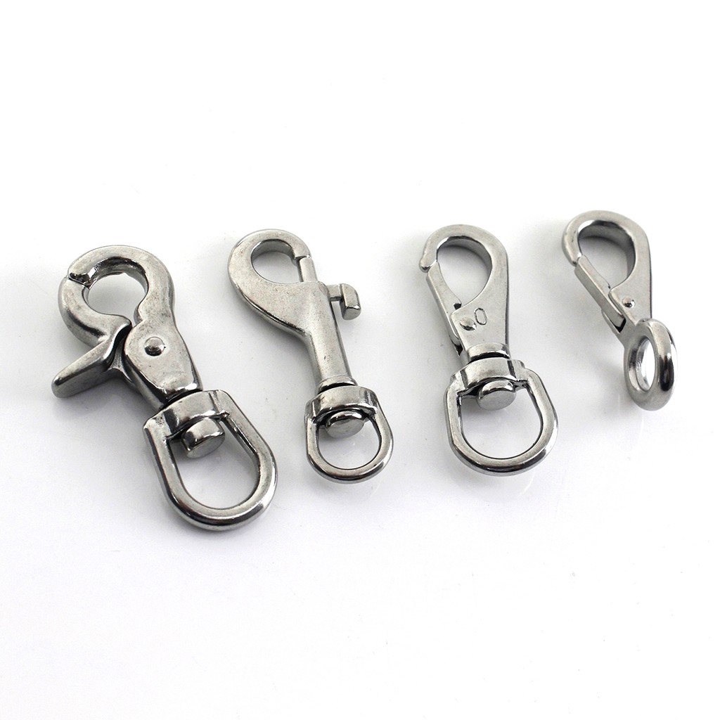 

1X Stainless Still Snap Hook Trigger Lobster Clasps Clips Spring Gate Leather Craft Pet Leash Bag