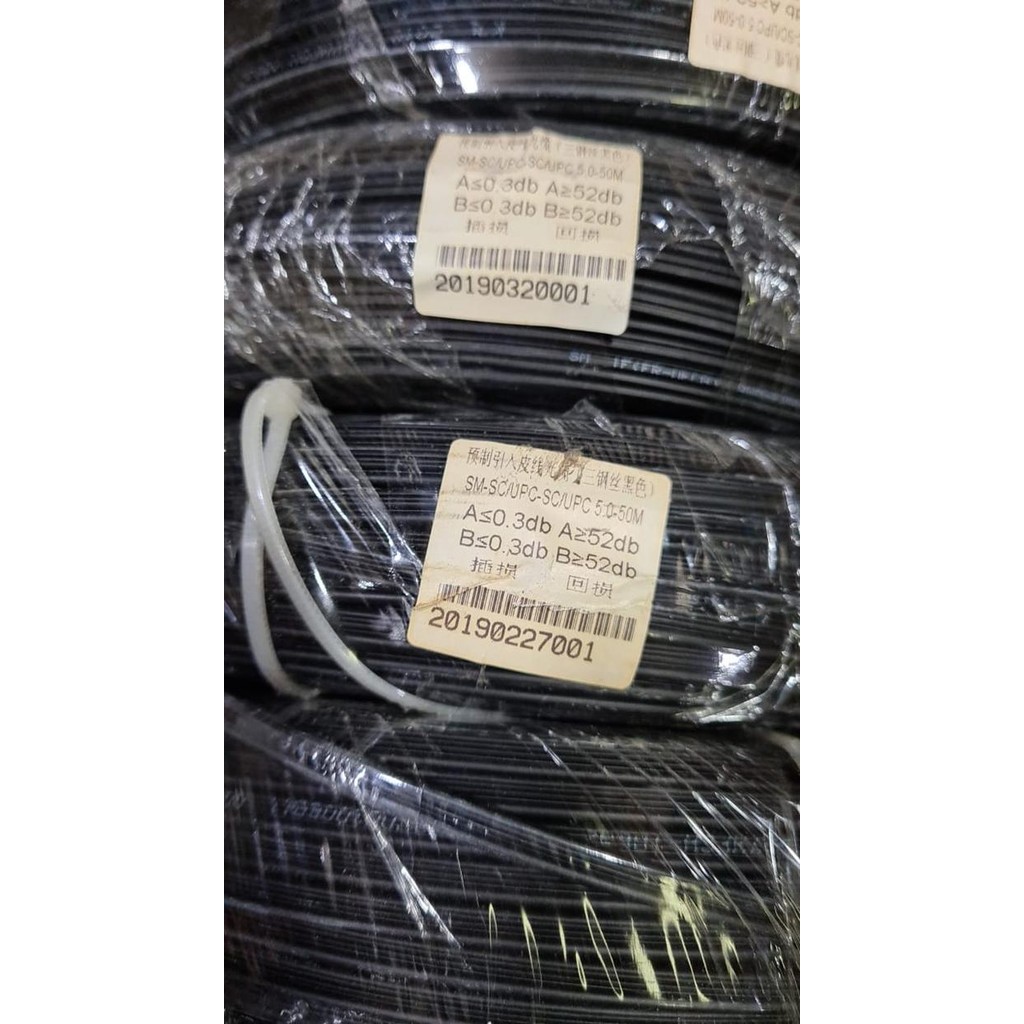 Kabel Fiber Optik Ftth Sc Indihome / Drop Wire Core Optic 50 Meter