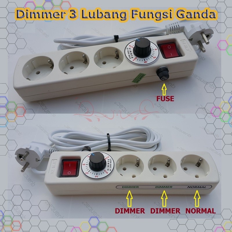 TerbaikTerlarisNIh- Dimmer SCR 2000w Fungsi Ganda Pengatur Kecepatan Gerinda Stop Kontak 3 Lubang 3 