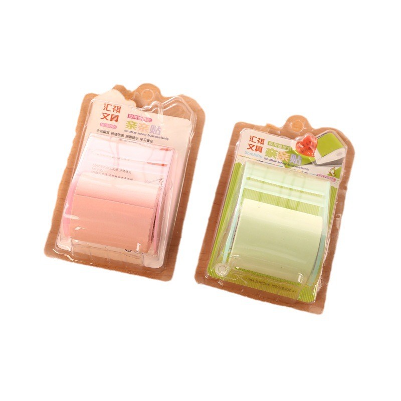 

1 Roll Sticky Notes Cute Memo Pad Tearable Self-Adhesive Notepad With Cutter Tape Seat Stationery