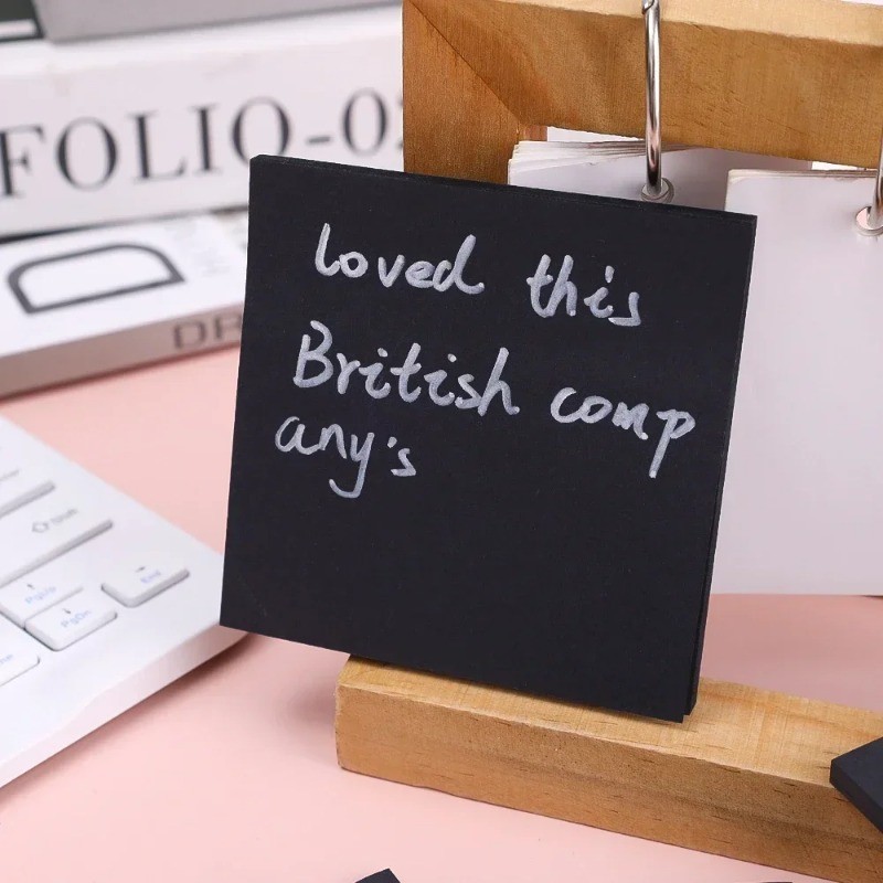 

50 Sheets/Pack Creative Paper Black Sticky Notes Self-Stick Notes Pads Posted It Notepad School Home