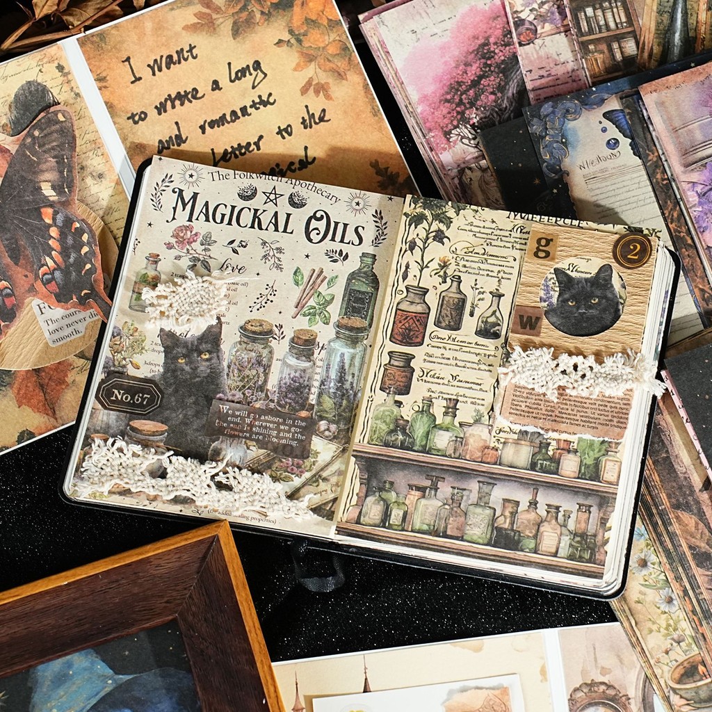 

20Pcs/Lot Memo Pads Material Paper Magical World Junk Journal Scrapbooking Paper Background