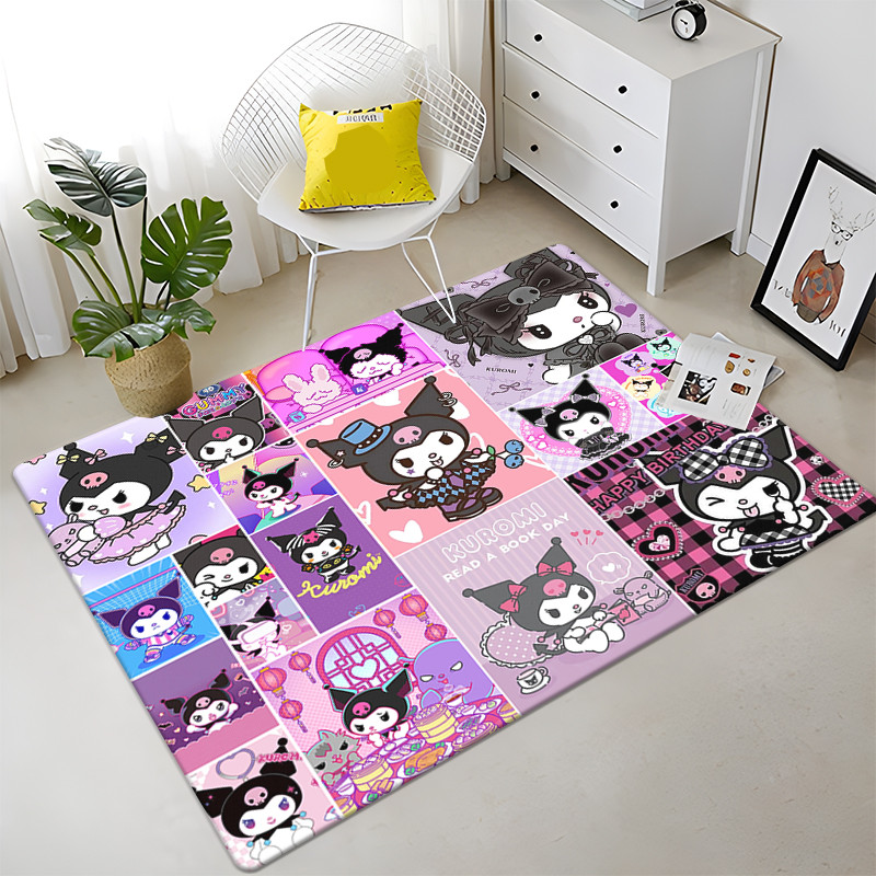 

Miniso&Sanrio Kuromi Hd Printing Carpet.Living Room,Bedroom,Decoration,Picnic,Camp,Kitchen,Crawling
