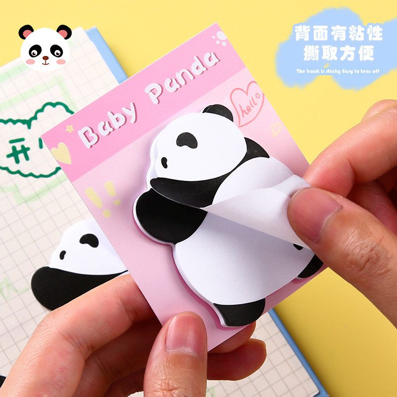 

4Set Kawaii Panda Self-Adhensive Memo Pads Sticky Notes Pad Cute Message N Times Sticky Office