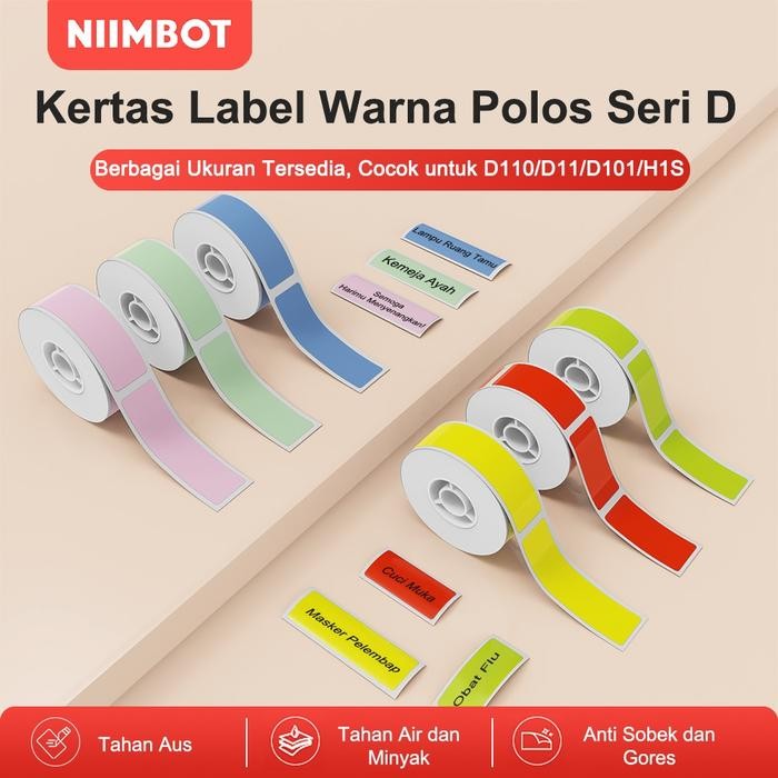 

SobatSaga NIIMBOT D11/D110/D101 Kertas Label Warna Murni Kode Batang Harga Ukuran Nama Tahan Air