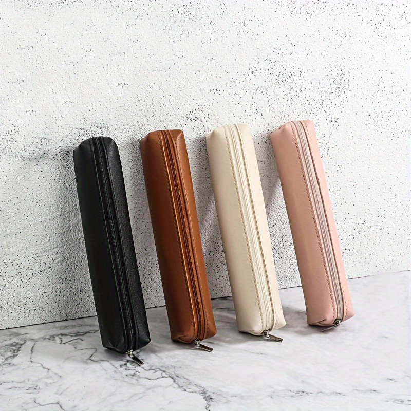 

1Pc Mini Makeup Pencil Case Bag, Premium Faux Leather Pencil Case: The Perfect Combination Of