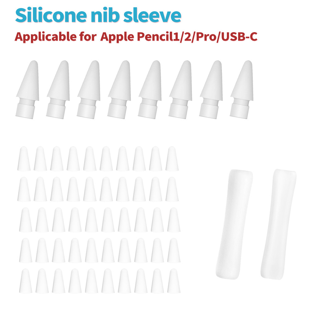

8Pcs Pencil Tips100Pcs Silicone Pen Tip Cover Nib Sleeves Compatible With Apple Pencils