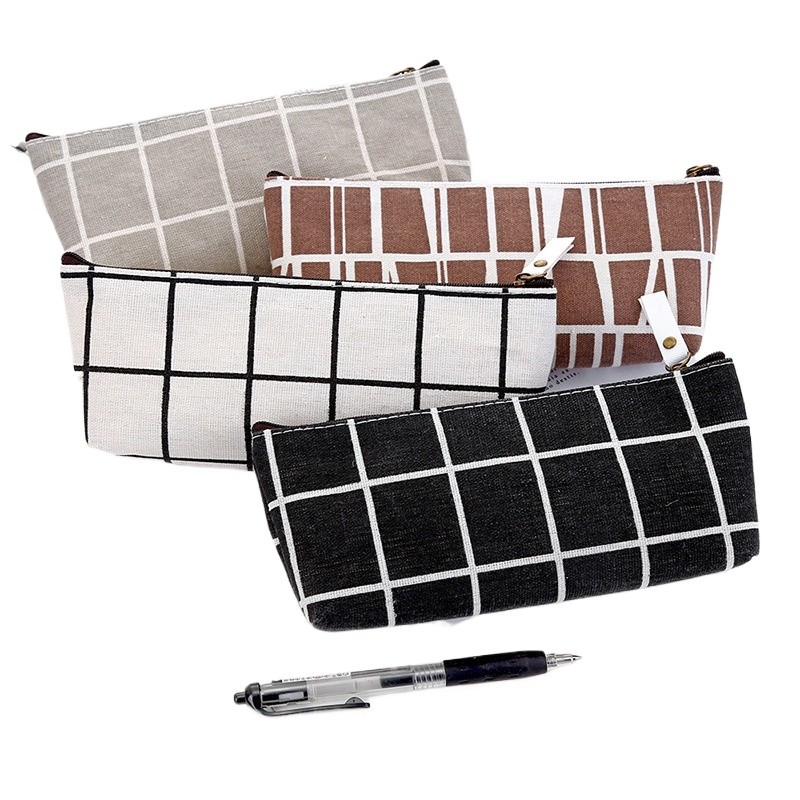 

Canvas Pencil Bag Case Stationery Bag For Students Pens Pouch Women Girls Makeup Lipstick Bag Long