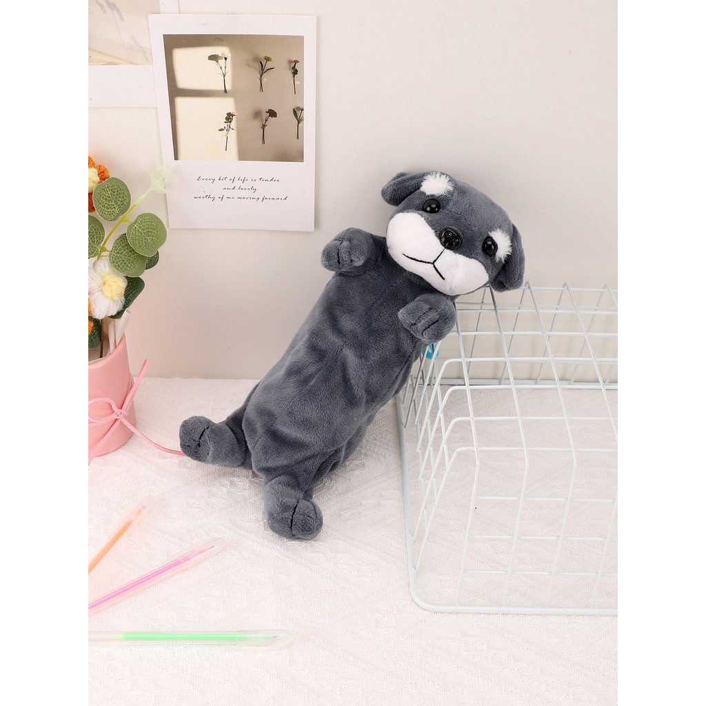 

Schnauzer Large-Capacity Pencil Case Soft Creative Pencilcase School Supplies Stationery Trousse