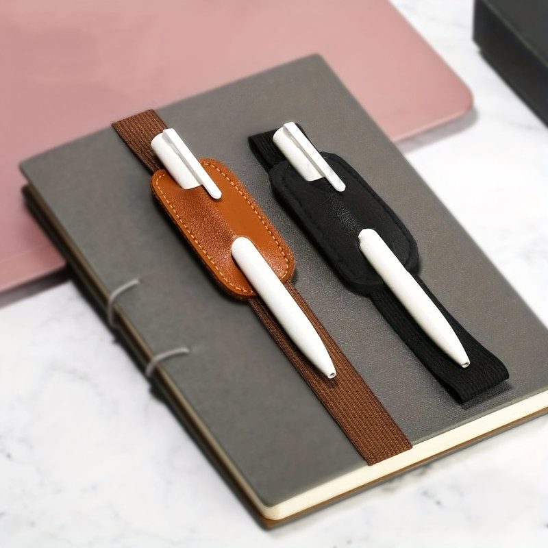 

Adjustable Pu Leather Pen Case With Elastic Band For Notebooks 8-10 Inches - Protect And Organize