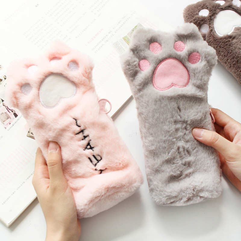 

Cat Claw Pencil Case Cute Plush Trousse Scolaire Creativity Pencilcase Kawaii Estuche Lapices Paw