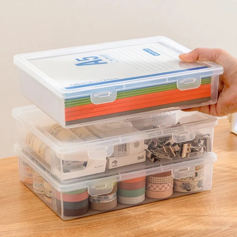 

Large Capacity Pencil Case Transparent Plastic Notebook Sketch Marker Colored Lead Painting Storage