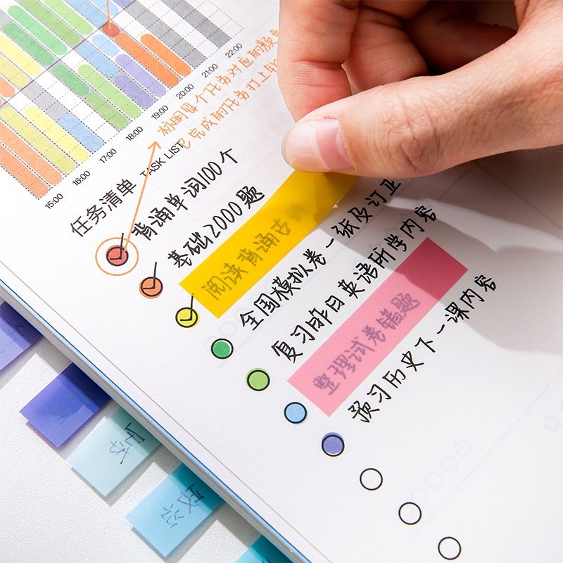 

200PcsIndex Tabs With Ruler Writable File Tabs Flags Colored Page Markers Labels For Reading Notes