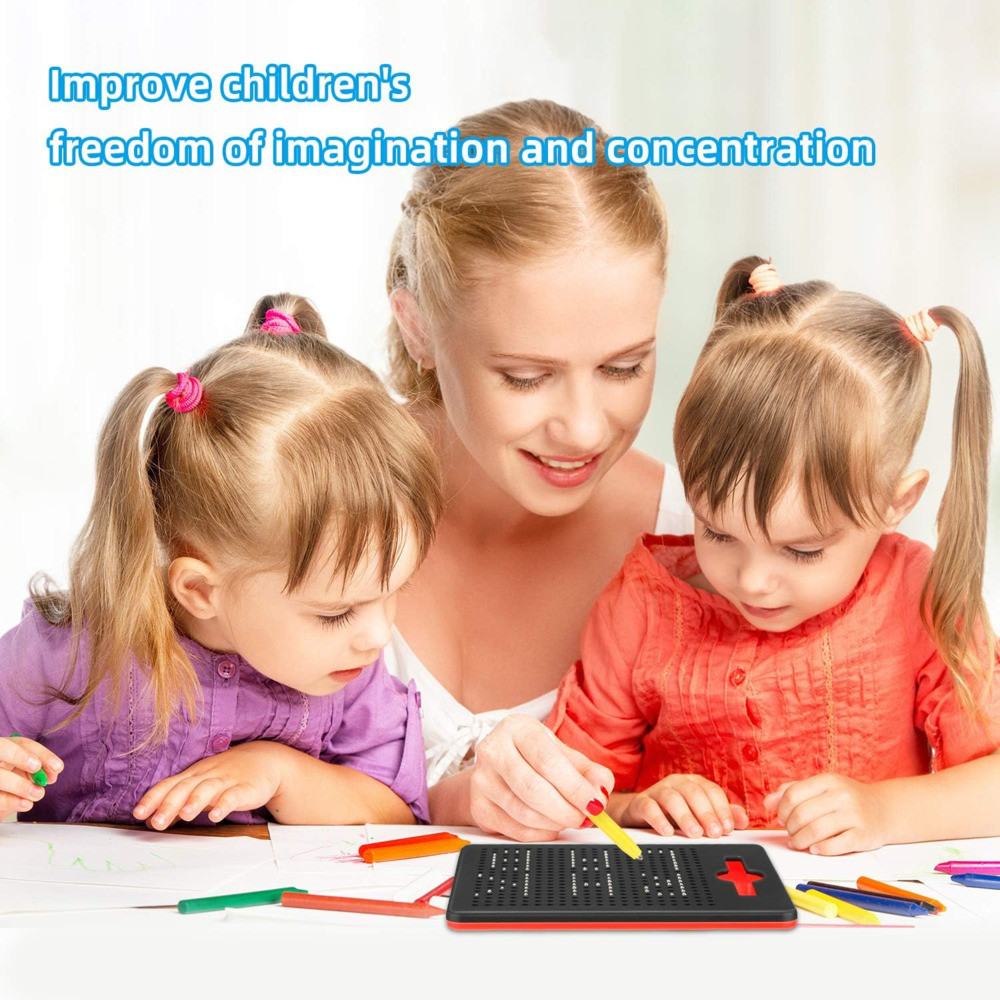 

Magnetic Ball Drawing Board With Pen Kids Learning Drawing Sketch Pad Tablet Educational Toys For