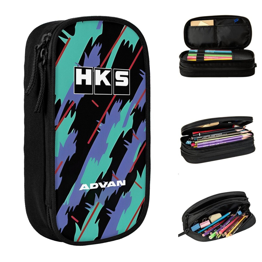 

Jdm Hks Advan Pencil Cases Classic Drift Car Pen Bags Kids Large Storage Students School Gifts
