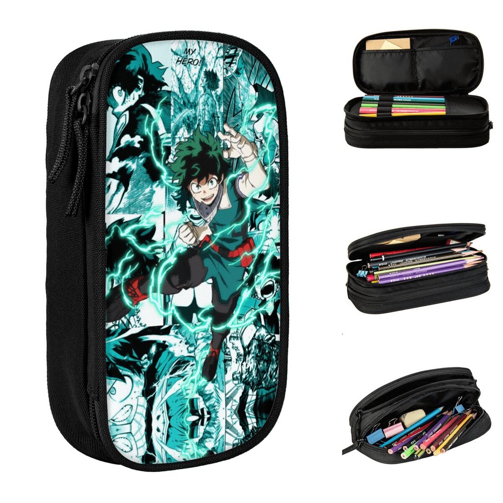 

Izuku Midoriya Pencil Cases My Hero Academia Pencil Pouch Pen Holder Large Storage Bags School